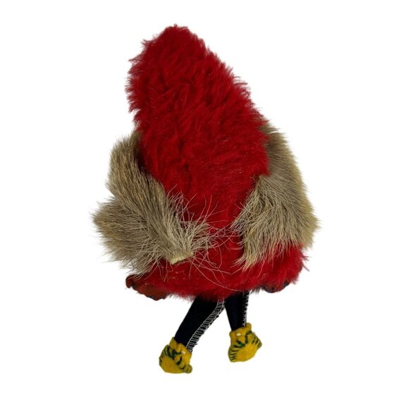 Vintage Christmas Elf Gnome with real fur Scandinavian Norwegian - Picture 2 of 3